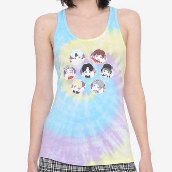 TinyTAN Character Tie-Dye Girls Tank Top Inspired By BTS - Picture 2 of 3